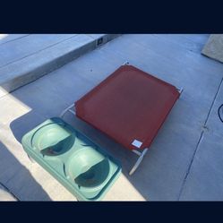 Coolaroo Pet Bed And Weighted Food And Drink Stand