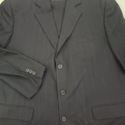 Men's Navy Blue & Grey Pin Striped Versini Suit 38x34