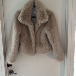 Pink Champagne Faux Fur Jacket Size Small