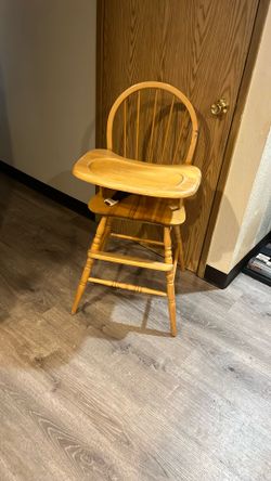 Wood high chair.