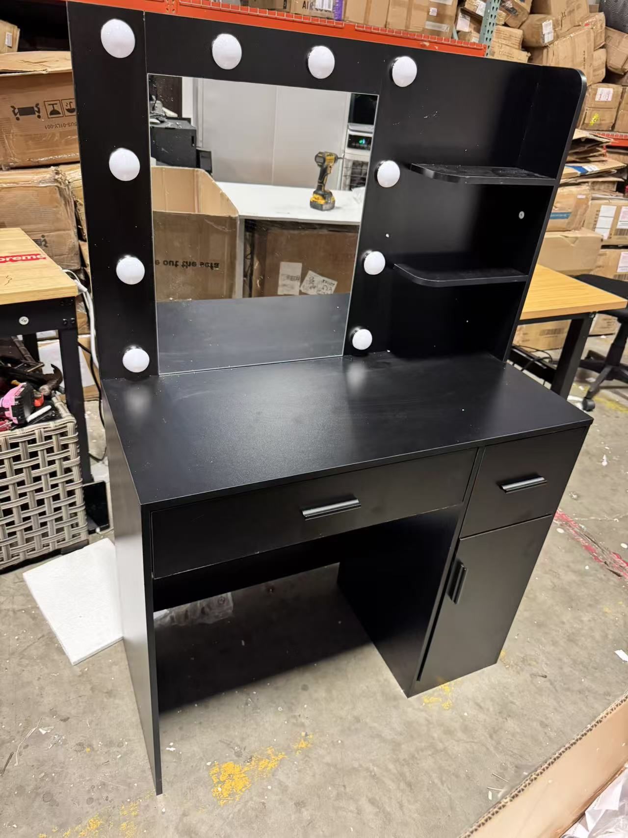 Lighted Makeup Vanity Desk black