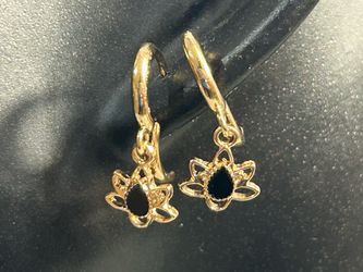 Beautiful, gold plated, lotus flower earrings