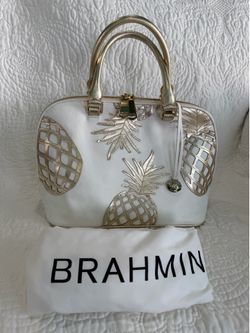 BRAHMIN - Gold and Cream Angelina Purse