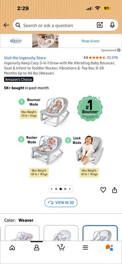 Ingenuity 3-1 bouncer / rocker 