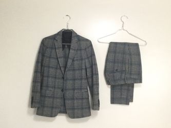 Gucci Blue and Gray Plaid Suit