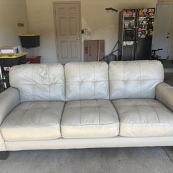 Faux Leather Couch 80”
