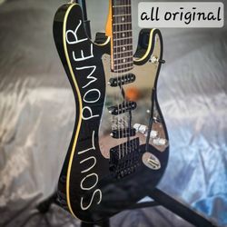 Fender Tom Morello Soul Power Stratocaster Electric Guitar Black Artist Signature