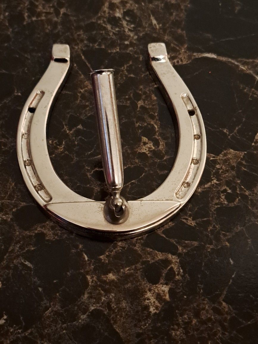 Vintage Horshoe Pen Holder Home Decor Silver