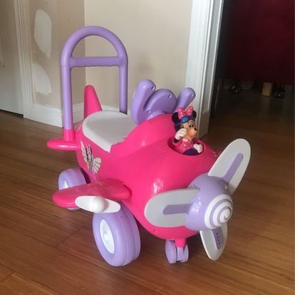 Disney Minnie Mouse Pink Ride-On Plane With Lights & Sounds Ages 12 - 24 Months