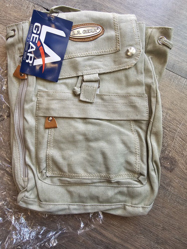 Vintage Backpack LA GEAR Brand New W Tag Military Look Hiking Backpack Authentic