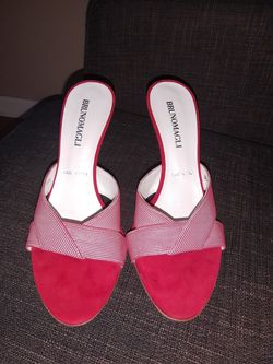 Authentic Bruno Magli backless Red Heels