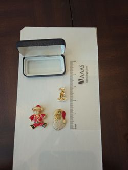 Christmas Holiday Enamel Pin Set of 3