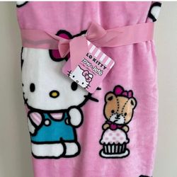 Hello Kitty Pink Teddy Blanket 