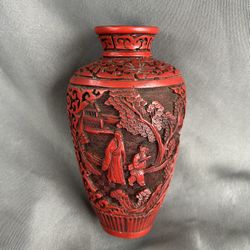 Chinese carved lacquer vase