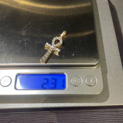 Ankh Key Diamond Pendant 