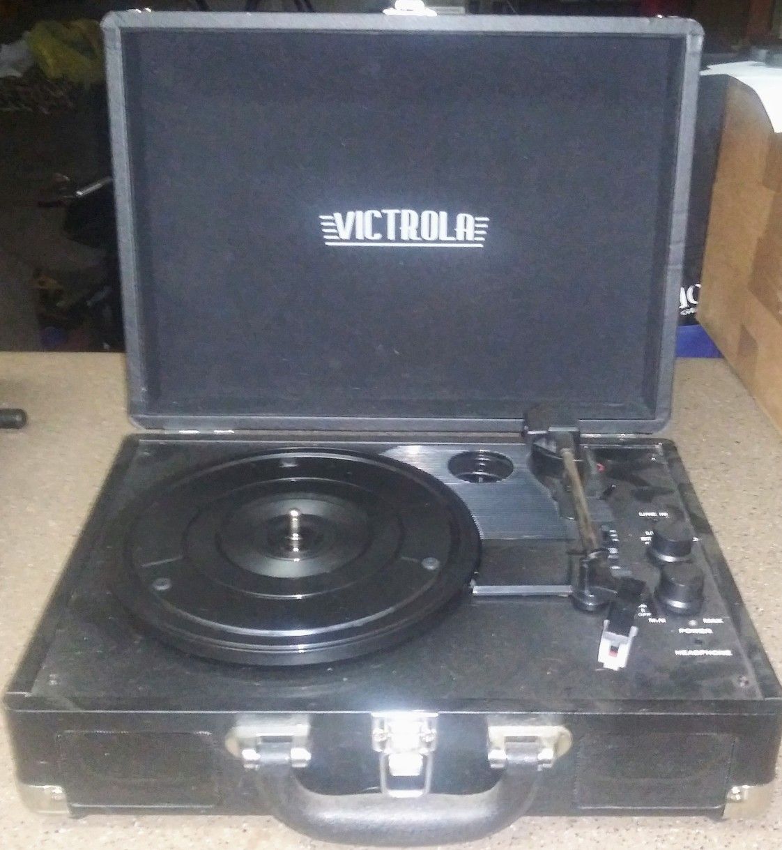 Victrola 3-Speed Bluetooth Suitcase Turntable With Speakers & Power Cord, Black