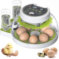 Egg Incubator With Automatic Egg Flipping Function, Temperature And Humidity Digital Control, Built-in Egg Candle, Precise Control Panel, Supporting 8