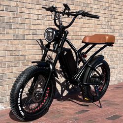 FREE DELIVERY/TAX INCLUDED ✅ NEW 1000W Electric Chopper Retro/34mph⚡️70’s Style Ebike Hydraulic Brakes (Full Suspension) 80 Mile Range (Black)