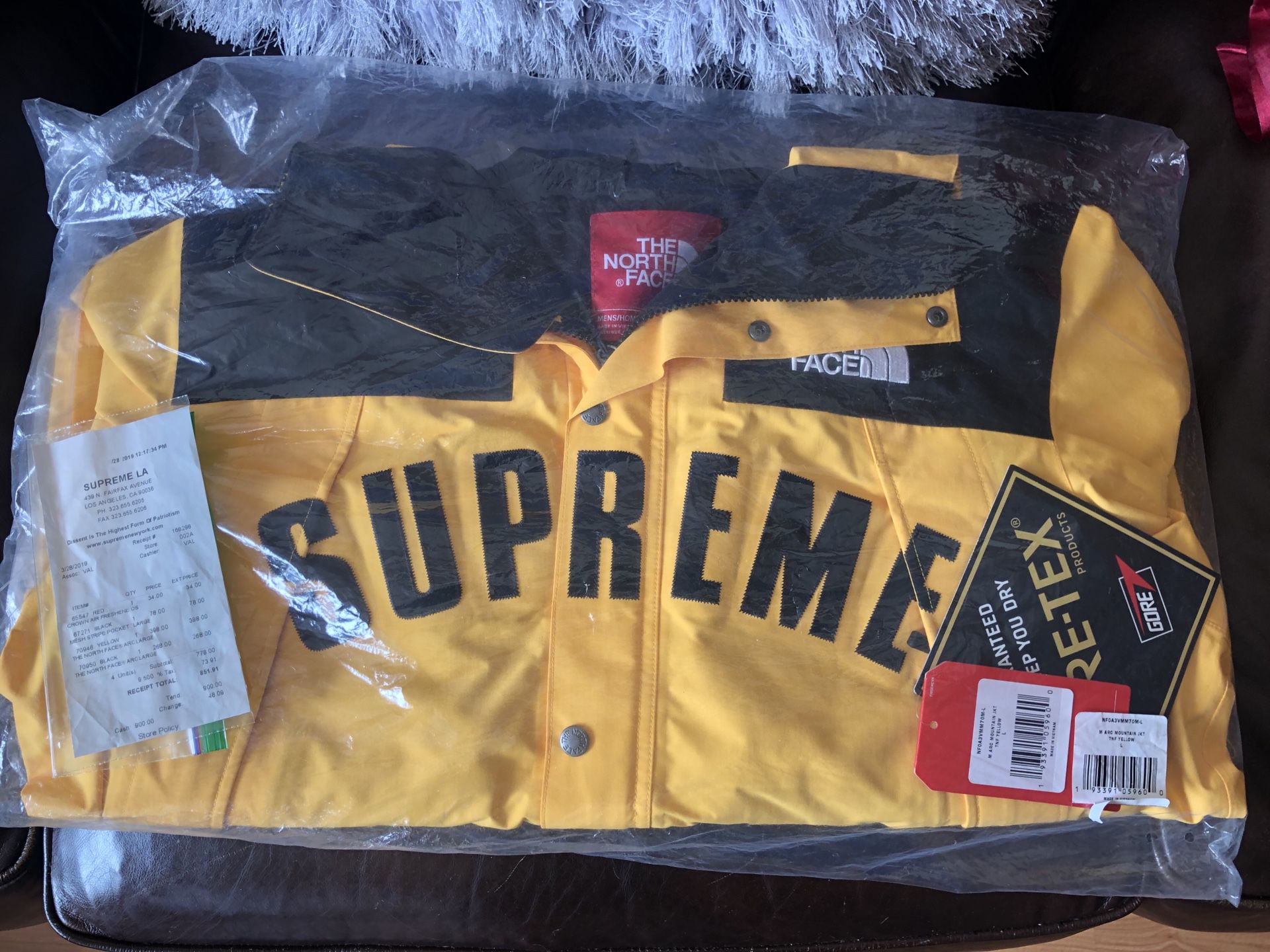 Supreme North Face Yellow Mountain Parka Size Large