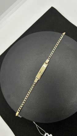 BRAND NEW 10KTT Pave Baby ID Bracelet