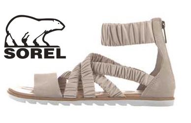 NWOB SOREL Ella Il Sandal Ankle Strap Gladiator Sandal in Sand Sz 9