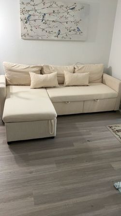 Cream Sectional Sofa with Chaise