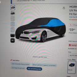 Like new waterproof blue car cover for sedans