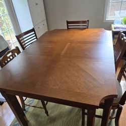 Counter height wooden dinning table and chairs set