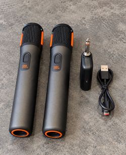 JBL Wireless Microphone Set | 2 JBL Mics + Dual-Channel Receiver Adapter, JBL Partybox Original