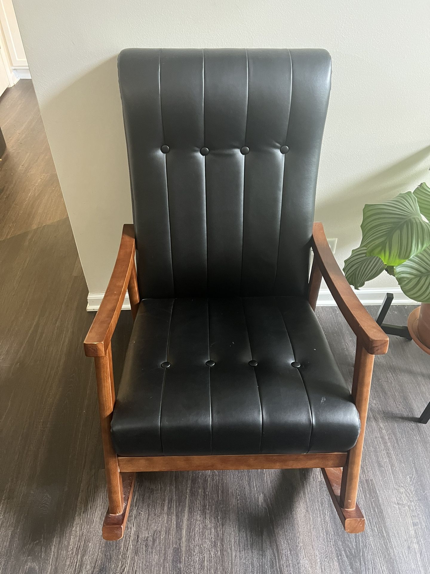 Genuine Leather Rocking Chair