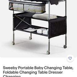 Sweeby Portable Baby Changing Table, Foldable Changing Table Dresser Changing