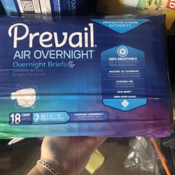 Prevail AIR Overnight pampers Diapers Briefs - Unisex Adult Briefs with Tabs - Disposable Adult Diaper for Men & Women - Overnight Absorbent 