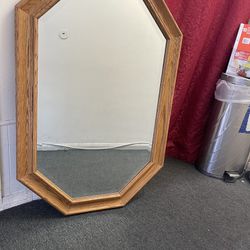 Wall oak mirror 