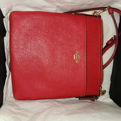 Red Coach Cross Body Bag 