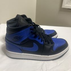 Pre-owned Nike Air Jordan 1 Mid Dark Blue Size 7 Men’s In Great Condition 