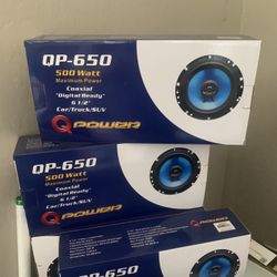 Q Power Car Audio. 6.5 Inch Car Stereo Speaker 500 Watts New . Cheap 