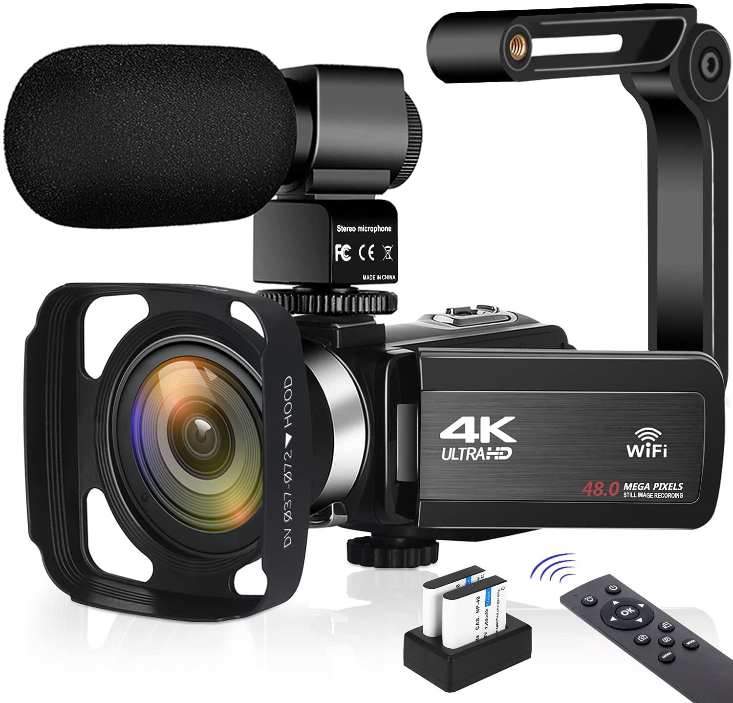 4K Video Camera 48MP 60FPS Ultra HD Vlog Camera for YouTube,