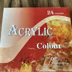 New - Set Of 24 Colors Acrylic Non Toxic Paint Tubes