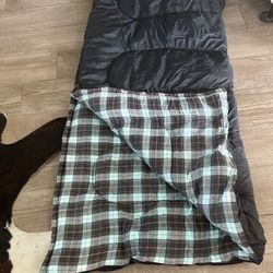 Heavy Duty Sleeping Bag - Plaid Lining 