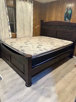 King bed frame with mattress