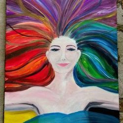 Experimental Van Gogh inspired radical expression self portrait painting