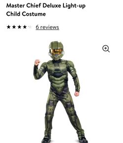 Deluxe Halo Master Chief Light up costume size small.
