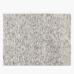 CB2 Levit Hand-knotted Black & White New Zealand Wool Area Rug 9’ x 12’ 