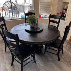 5pc Round Table Set W/ Custom Lazy Susan