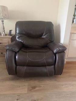 Brown Leather Recliner Chair