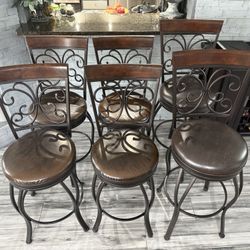 Swivel Counter Stools 6 Pieces (4 short & 2 tall)