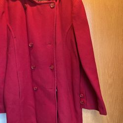 Red Short Pea Jacket  ALREADY CLEANED