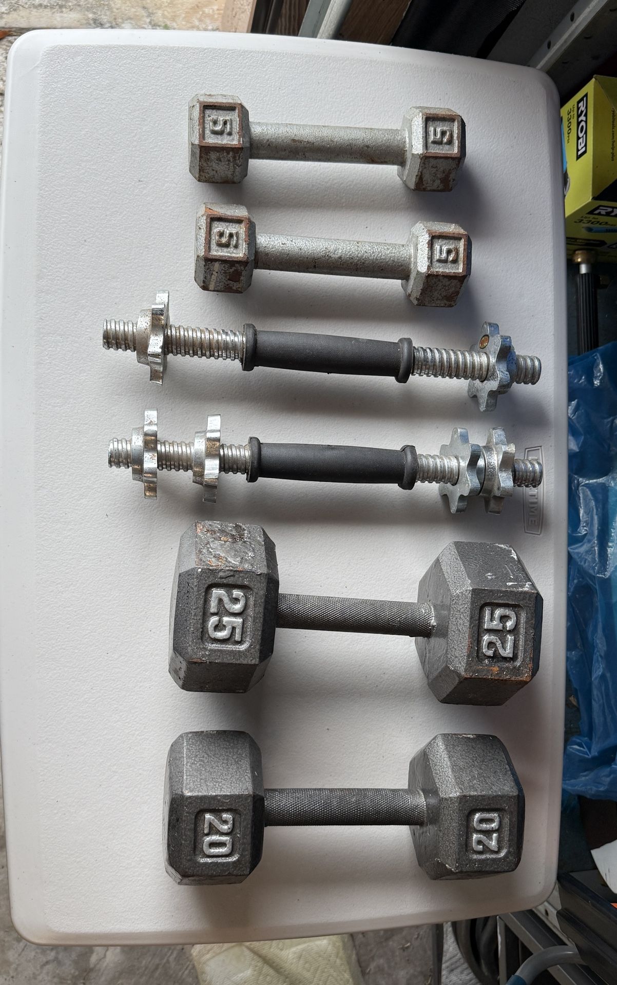 🏋️ Home Gym Weight Set – Plates, Dumbbells, and Bars