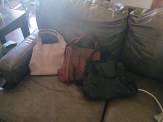 3 leather purses