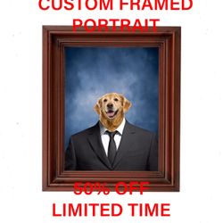 CUSTOM FRAMED PORTRAIT OF YOUR PET